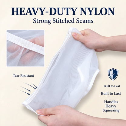 3 Pcs Bowl-Shaped Nylon Nut Milk Bag, Reusable Strainer Bags 🥣