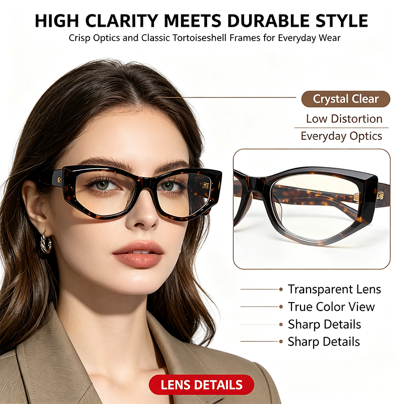 Women's Reading Glasses Anti-Blue Light Full Frame Square, Non-Prescription 👓