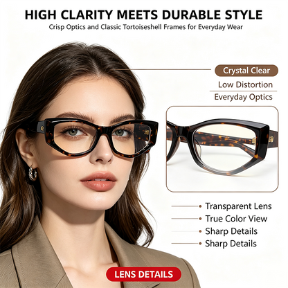 Women's Reading Glasses Anti-Blue Light Full Frame Square, Non-Prescription 👓