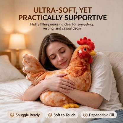 Chicken-Shaped Plush Pillow - Cute Hen Stuffed Animal 🐔