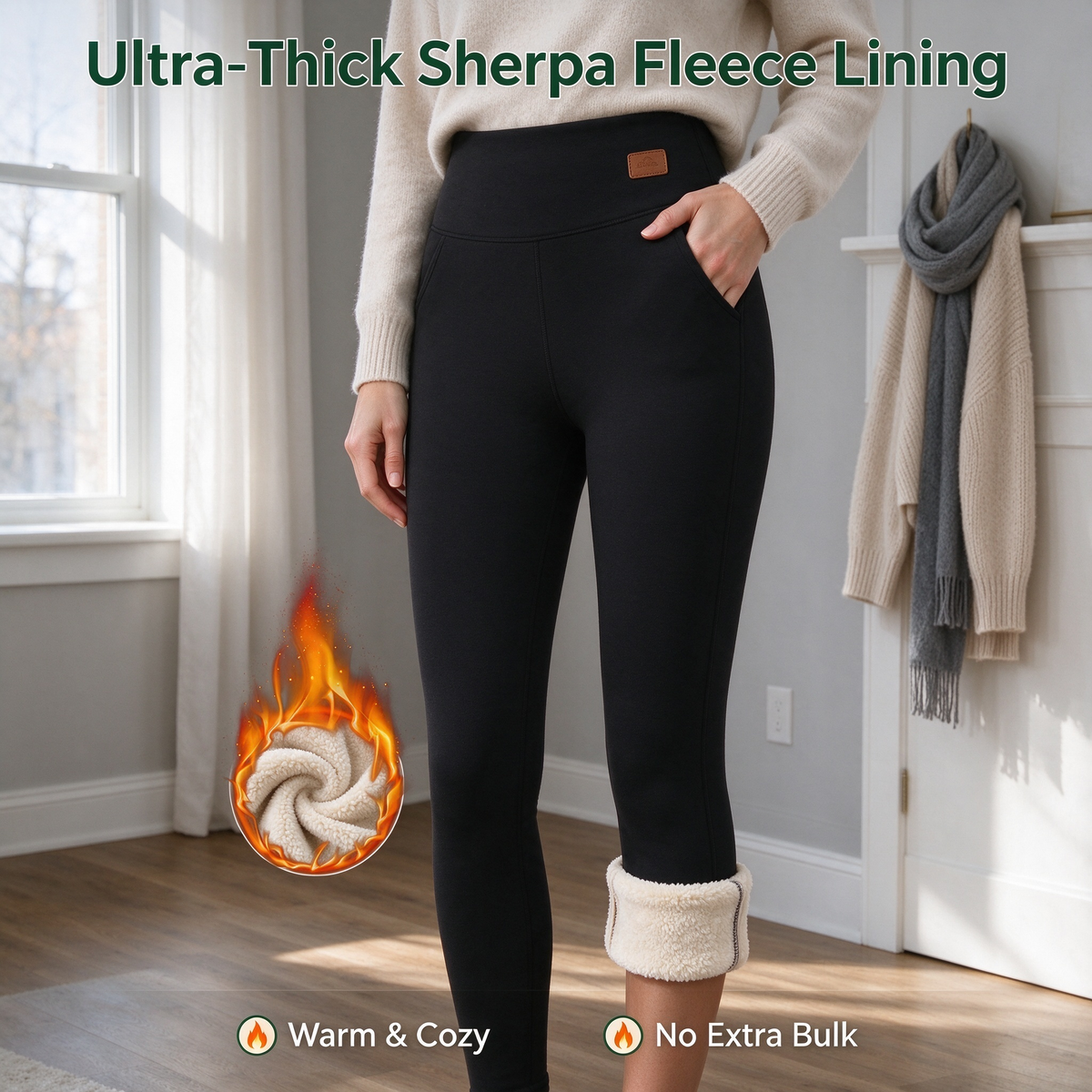 Women's -Lined Leggings, Soft and Stretchy Tights with a Thick, Soft, and Warm Lining 👖