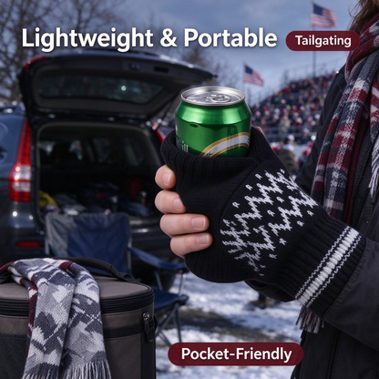 Beer Mitten Gloves - Knit Stitched Drink Mitt Holder for Beverage 🧤🍻