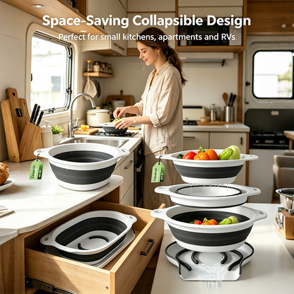 Collapsible Colanders 3-Pack Sturdy Kitchen Strainer Set 🥗