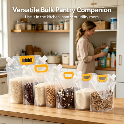 5pcs/pack Grain Sealed Bags, Transparent Food Storage Bags, Moisture-Proof and Pest-Resistant🌾
