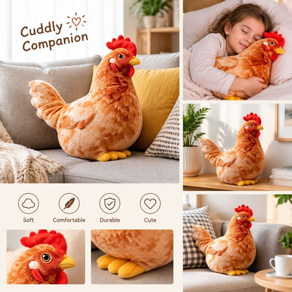 Chicken-Shaped Plush Pillow - Cute Hen Stuffed Animal 🐔