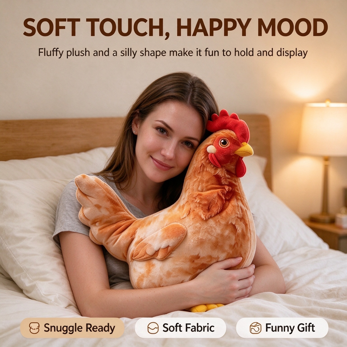 Chicken-Shaped Plush Pillow - Cute Hen Stuffed Animal 🐔