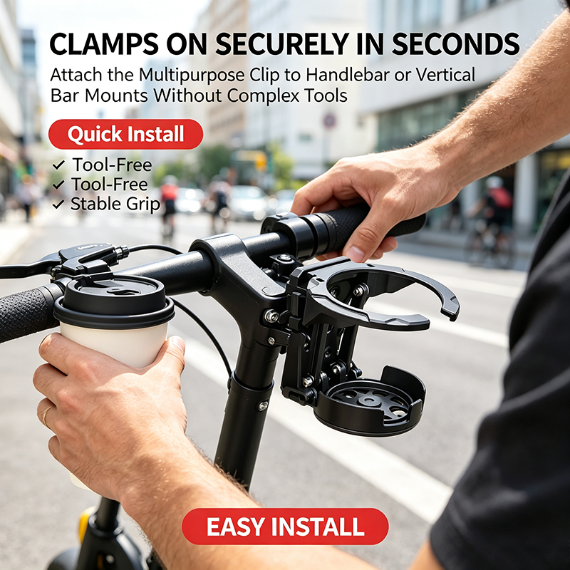Bike Water Holder, Rotating Bottle Cage, Foldable Cup Mount Adjustable Folding Design🚴