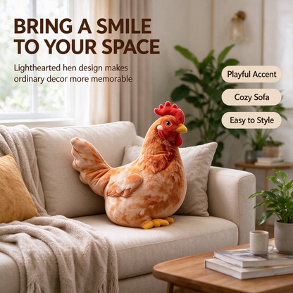 Chicken-Shaped Plush Pillow - Cute Hen Stuffed Animal 🐔