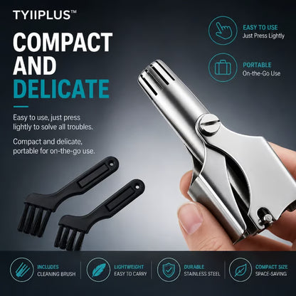 Manual Nose Hair Trimmer,Stainless Steel,Waterproof,No Battery Needed👃🧽