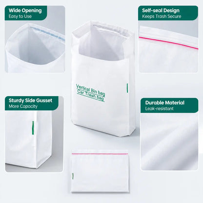 20 Counts Car Trash Bag, Self-Adhesive Vertical Disposable Cleaning Bag🗑️