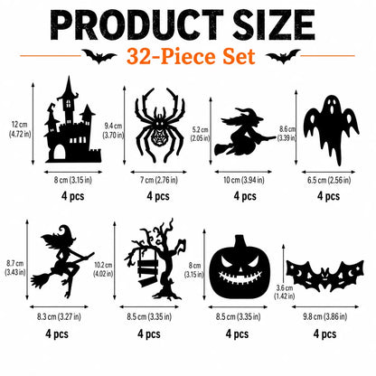 Halloween LED Silhouette Wall Light Stickers, Battery Powered Peel & Stick Decor Lights🦇