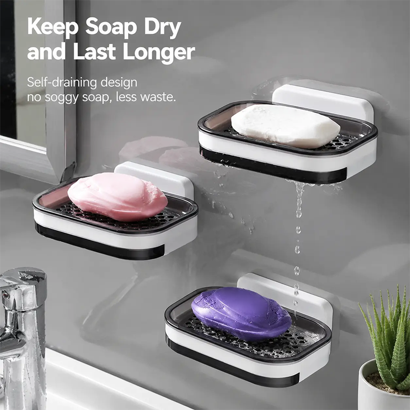 Wall Mounted Double-Layer Soap Bar Holder with Drainage Holes - Bathroom Accessory🧼
