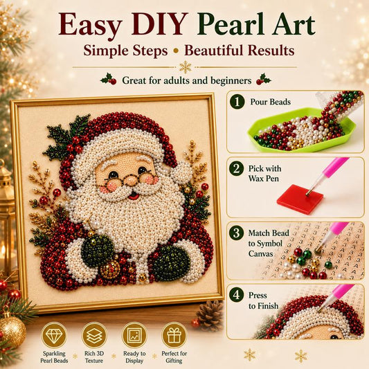 Frameless 3D Beaded Christmas Pearl Diamond Painting🌲