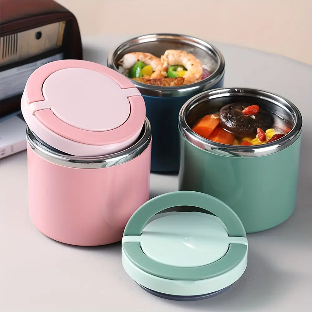 Stainless Steel Bento Style Boxed Lunch Box with Handle - Leakproof, Stackable🍱