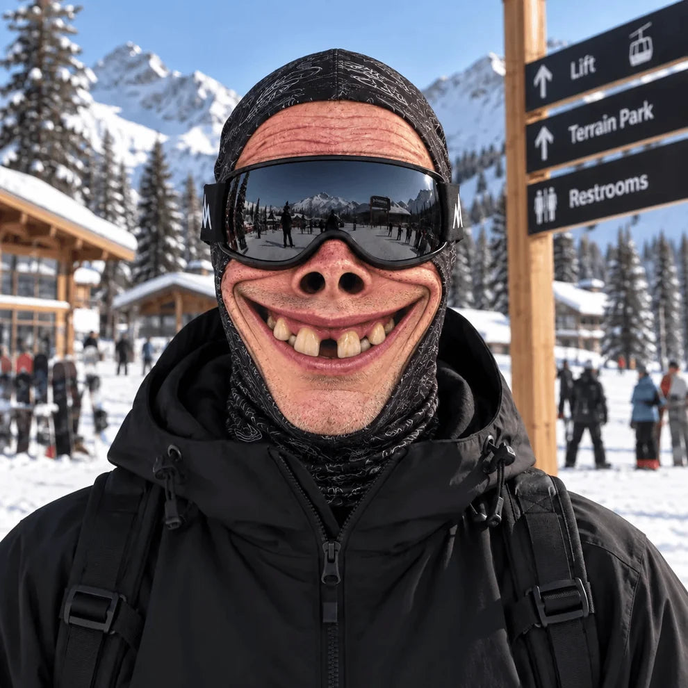 Realistic Face Balaclava – Funny Ski & Snowboard Mask for Cold Weather Adventures🎿