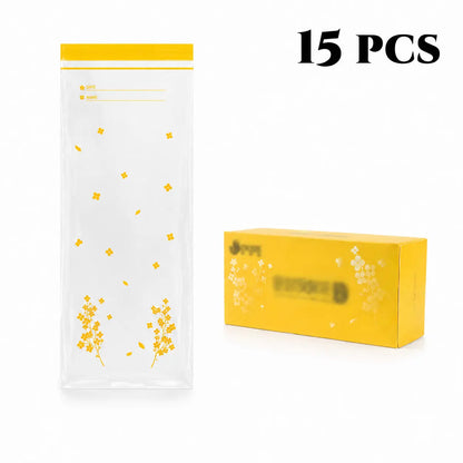 15PCS/Set Thick Double Seal Food Storage Bags, Reusable Self-Sealing Pouches🍎