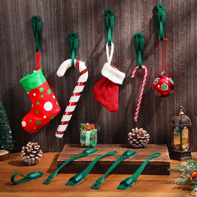 6Pcs Reusable Silicone Adhesive Christmas Garland Hooks - Traditional Household Hanger🎄