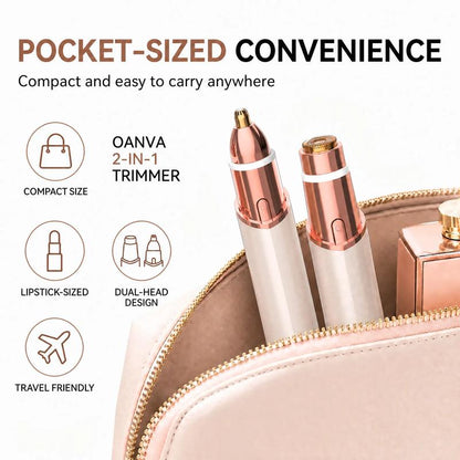 OANVA 2 in 1 facial & eyebrow hair trimmer for Women, Rechargeable Face Razor