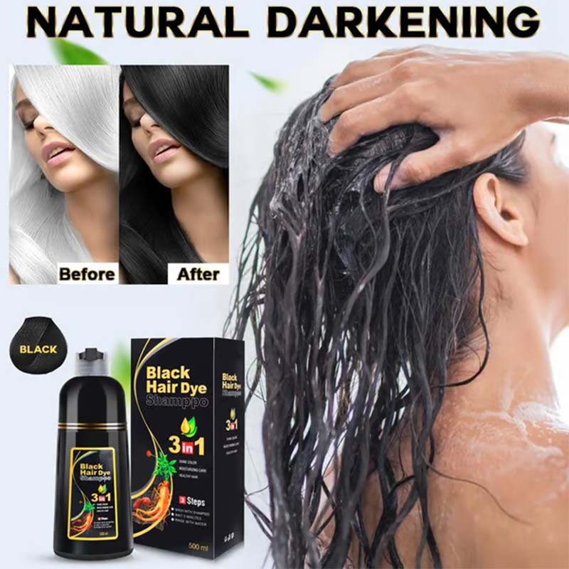 3-In-1 Hair Dye Shampoo, Gray Hair Coverage🧴