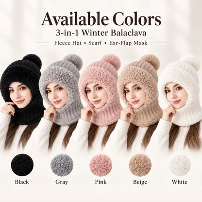 Girls' 3-in-1 Fleece Winter Balaclava - Keep Warm Face Covers & Mask 👧❄️