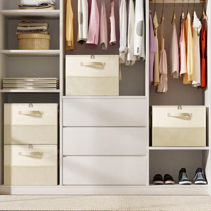 Foldable Shoe Organizer for Closet with Clear Cover, Large Stackable Shoe Storage Box✨