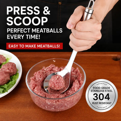 Stainless Steel Meatball Maker Spoon, Non-Stick Meat Ball Extrusion Scoop🧆