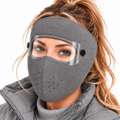 Winter Face Mask with Detachable Goggles, Windproof Thermal Fleece Lined Full Face Cover 🥽