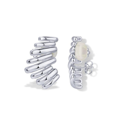 14K Gold Plated Statement Climber Stud Earrings for Women ✨💎