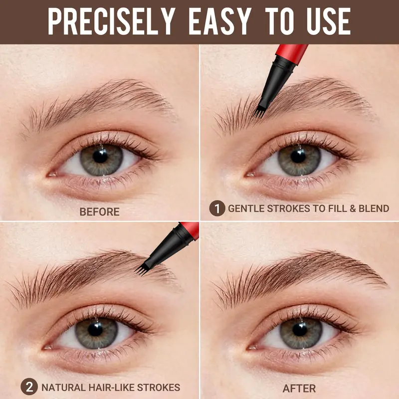 2-Pack Eyebrow Pens – Best Value Brow Pen Set, 4-Tip Natural Hair-Like Strokes, All-Day Wear🖌️