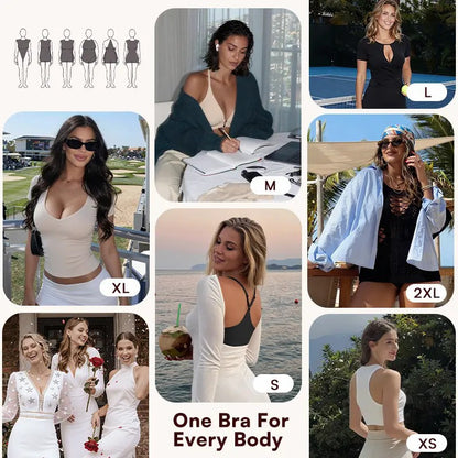 Women's Front Closure Elasticity Bralette, Easy On & Off, Light Support, Deep V-Neck Racerback 👙