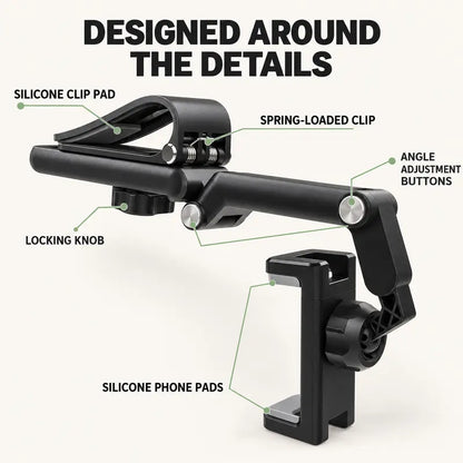 Foldable Car Phone Holder for Sun Visor, Adjustable Arm with 360° Phone Rotation 🚗📱