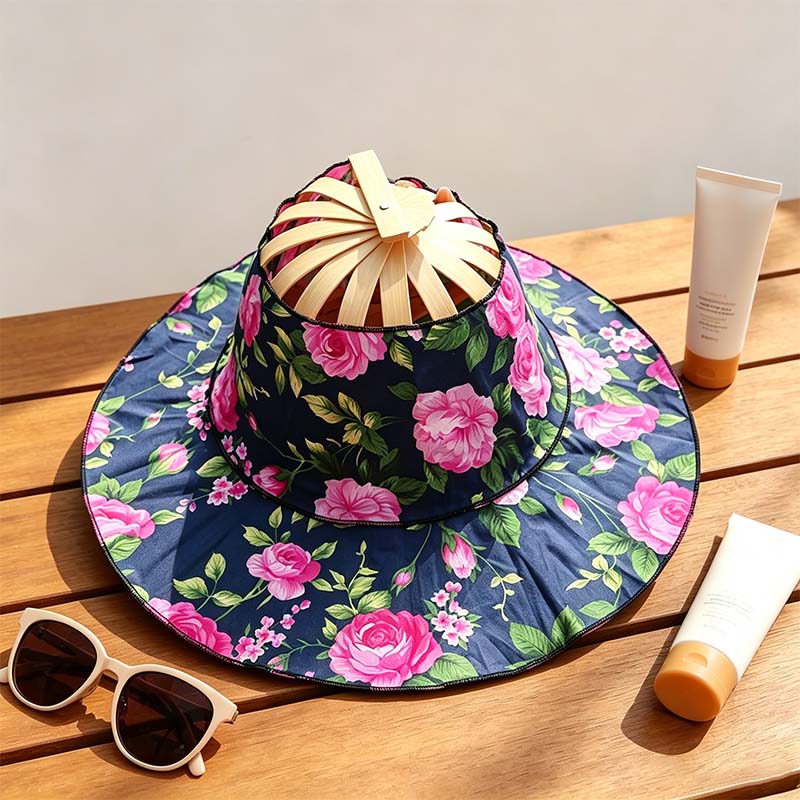 Fan Hat Bamboo Foldable Hand Fan for Sun Hat Women🌞