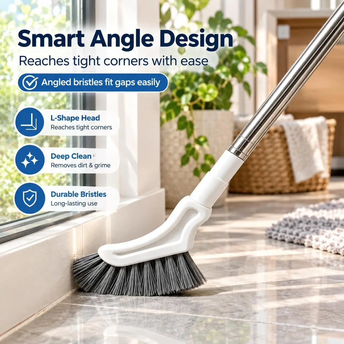 Adjustable Length Stainless Steel Telescopic Long Handle Crevice Cleaning Brush🧼