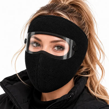 Winter Face Mask with Detachable Goggles, Windproof Thermal Fleece Lined Full Face Cover 🥽