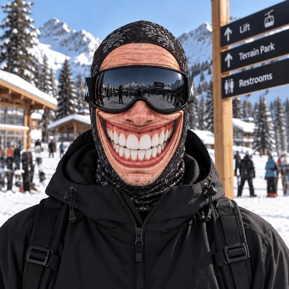 Realistic Face Balaclava – Funny Ski & Snowboard Mask for Cold Weather Adventures🎿
