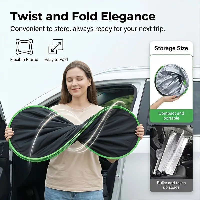 2026 New Portable Heat-Insulating Vehicle Sunshade, Upgraded Thickened Front Window Sun Shade☀️🚗