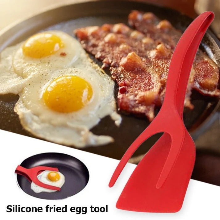 Grip & Flip Spatula Tongs - Sturdy, Durable Non-Stick Egg Flipper & Food Turner🥢