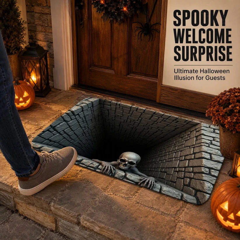 Halloween Decorations, Halloween Door Mat, Illusion Rug 3D Visual Hole Design Rug Spooky 👻