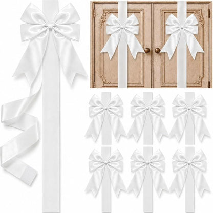 6 Pcs Red Christmas Cabinet Ribbons Bows for Kitchen Large Christmas Door Ribbon Cabinet Bows Locker 🎀🎄