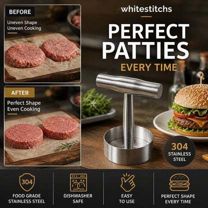 Steak Press Round Patty Mold | Food‑Grade 304 Stainless Steel Burger Patty Maker🍔🔥