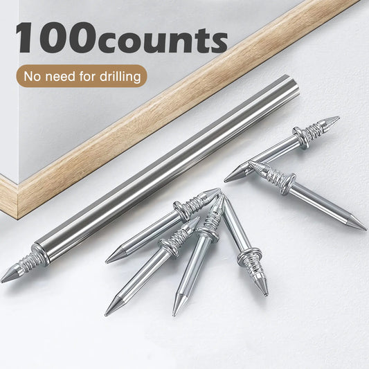 100 Double-Headed Carbon Steel Baseboard Nails - Corrosion-Resist, Easy to Use🛠️