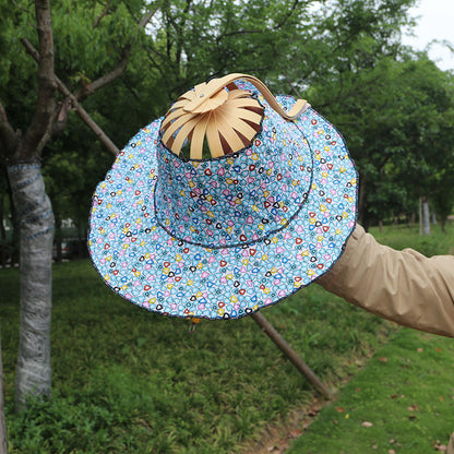 Fan Hat Bamboo Foldable Hand Fan for Sun Hat Women🌞