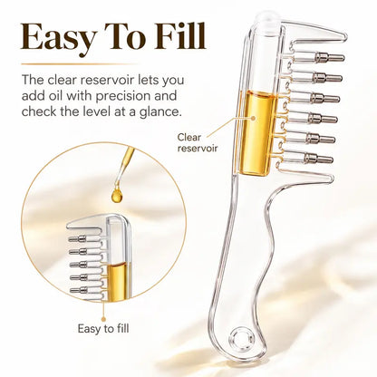 Scalp Oil Applicator Comb, Refillable Hair Treatment Bottle with Massage Comb 💆‍♀️