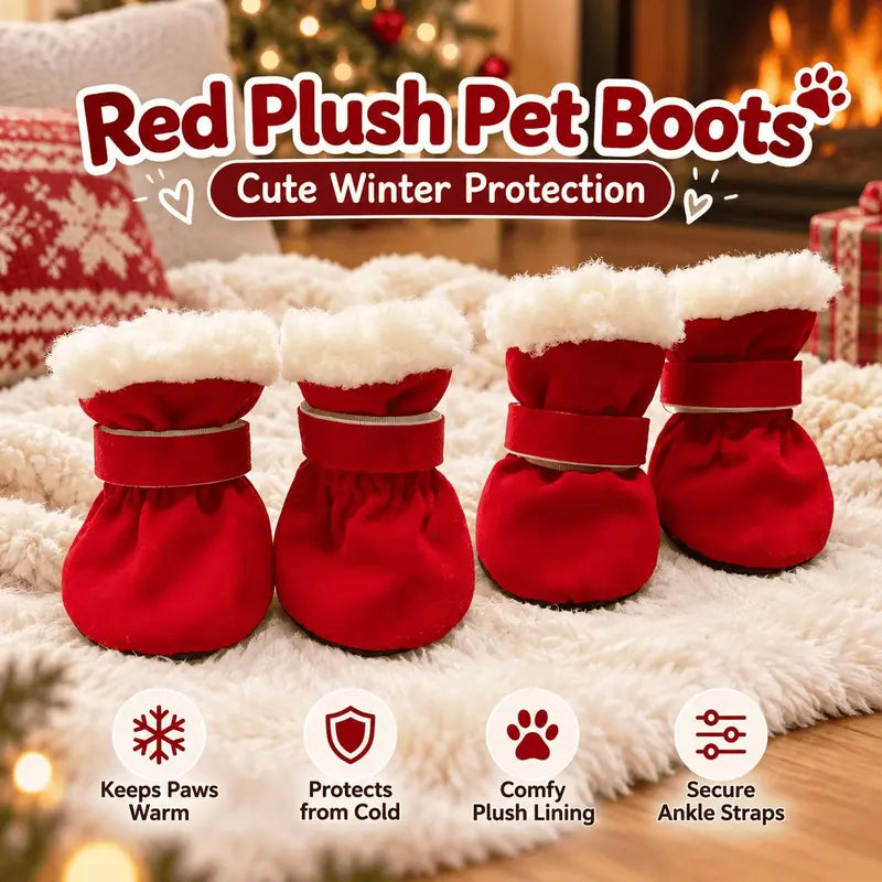 Soft Velvet Puppy Booties, Warm Non-Slip Paw Covers for Small Dogs 🐾