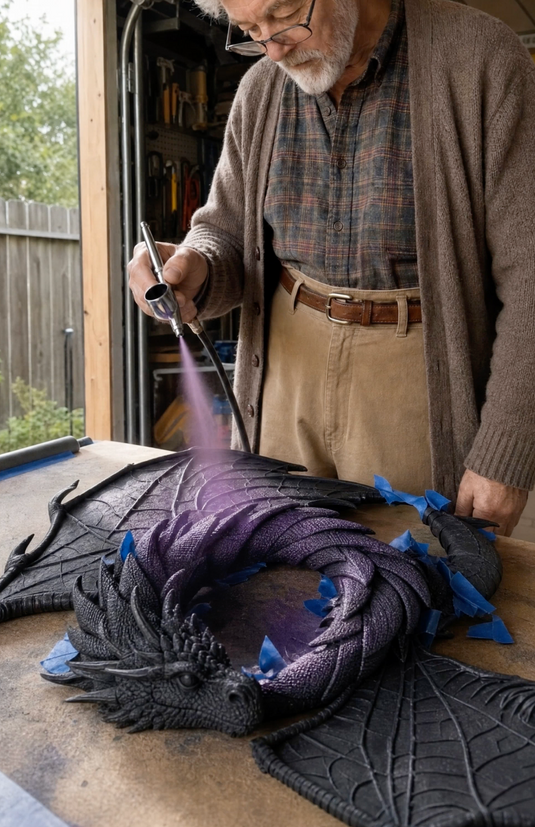Handmade 3D Coiled Dragon Wreath | Unique Front Door Fantasy Decor🐉