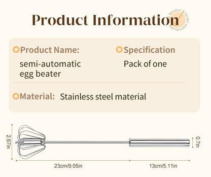 2 PCS Rustproof Hand Push Whisk For Baking & Daily Drinks✨