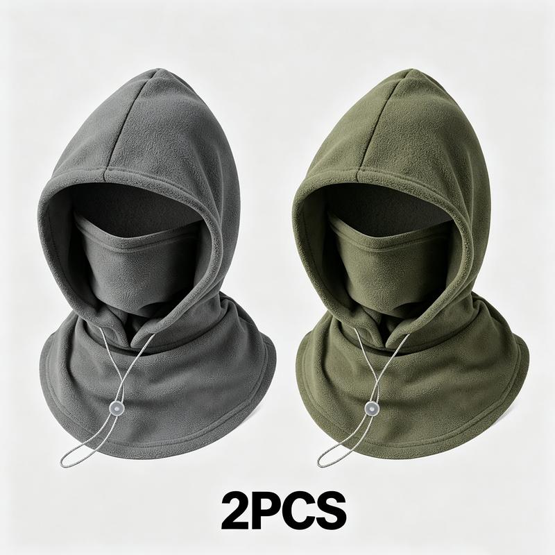 2-Piece Integrated Flannel Warm Face Mask and Hat, Windproof and Warm🌬️