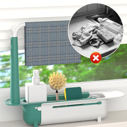 Retractable Sink Shelf — Adjustable-Length Sink Organizer🚰