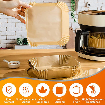 100Pcs Parchment Paper,Air Fryer Paper Liners, Air Fryer Liners Disposable🍳