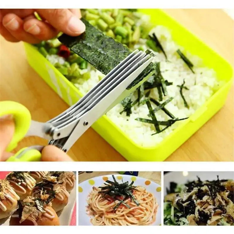 Stainless Steel 5 Blades Scallion Cutter Scissors✂️